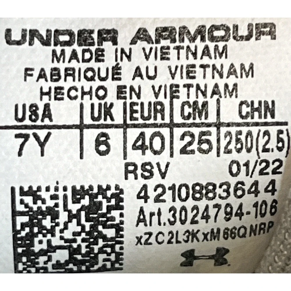 Under Armour Jet 21 3024794-106 Gray Green‎ Pink Athletic Shoes Youth Size 7Y